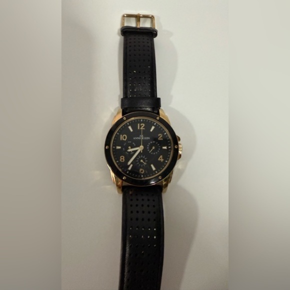 ANNE‎ KLEIN 10/9656 WOMENS WATCH. BLACK LEATHER BAND. - Picture 4 of 12